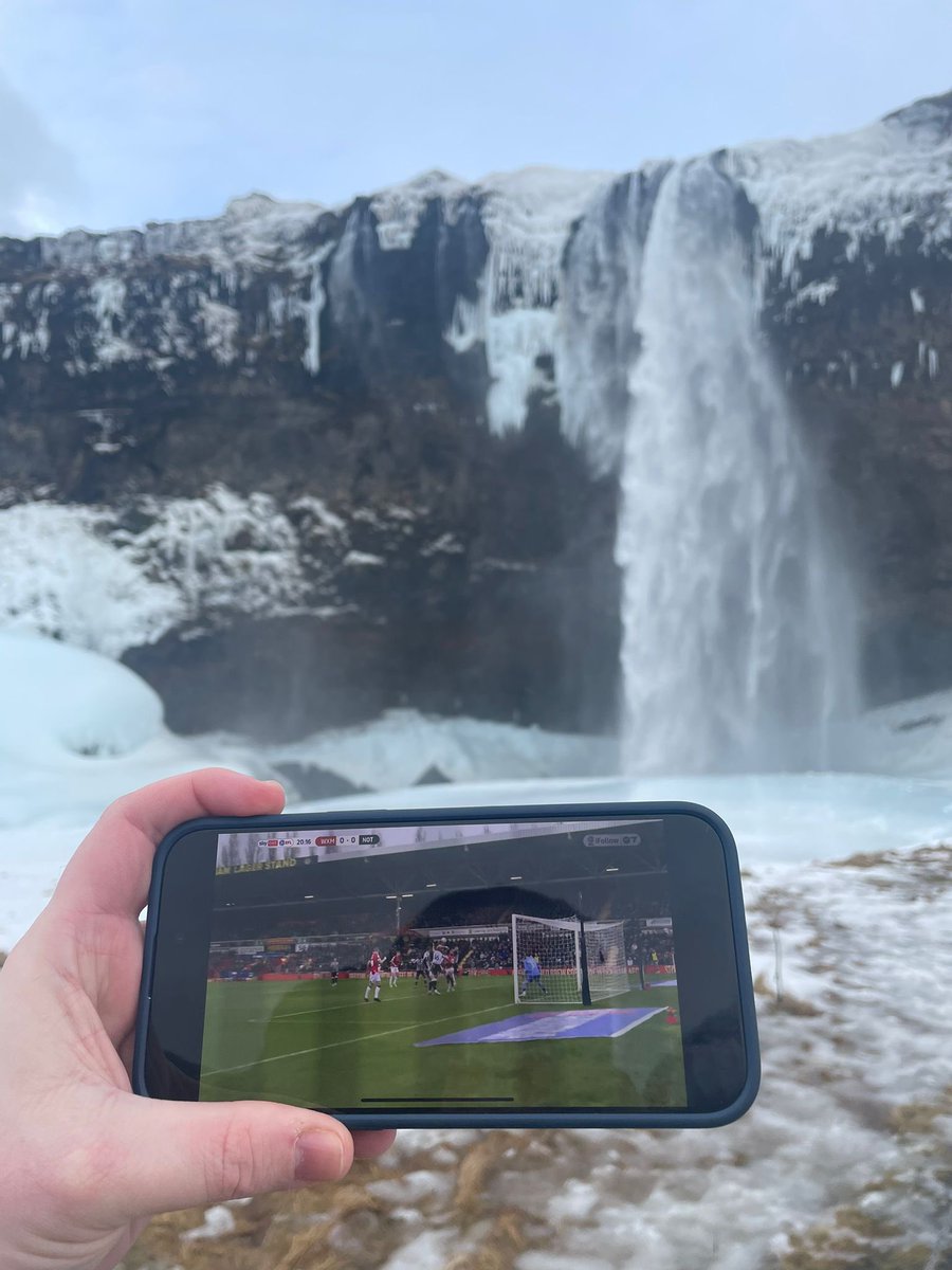 Nothing better than watching Fletch bag a goal whilst  sightseeing in Iceland #wxmfc #wrexhamafc