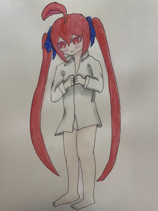 服を着るツインテちゃん!#イラスト#オリキャラ#ツインテ#ツインテール 