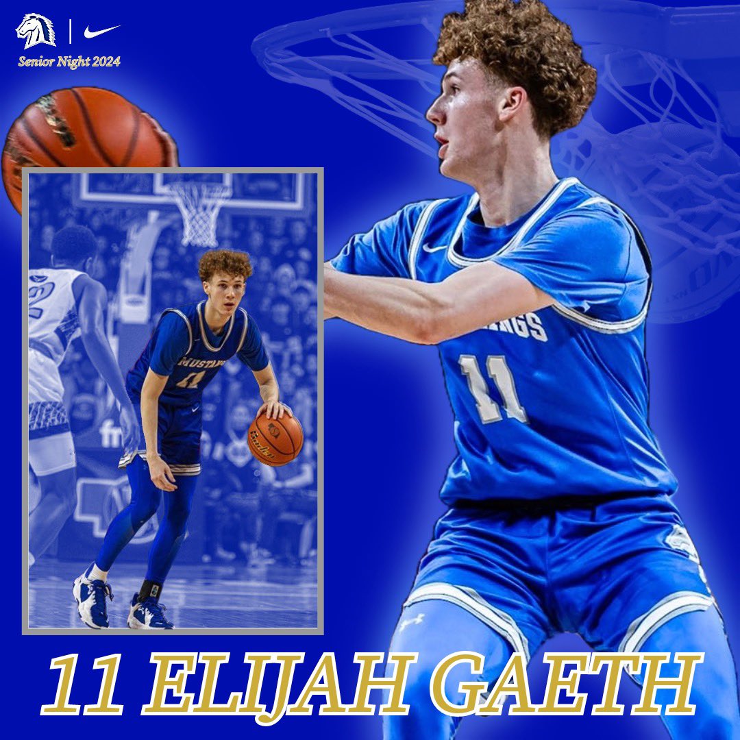 Senior Night!🐎 Help us celebrate all of @ElijahGaeth’s hard work and commitment to @MNHS_Basketball.