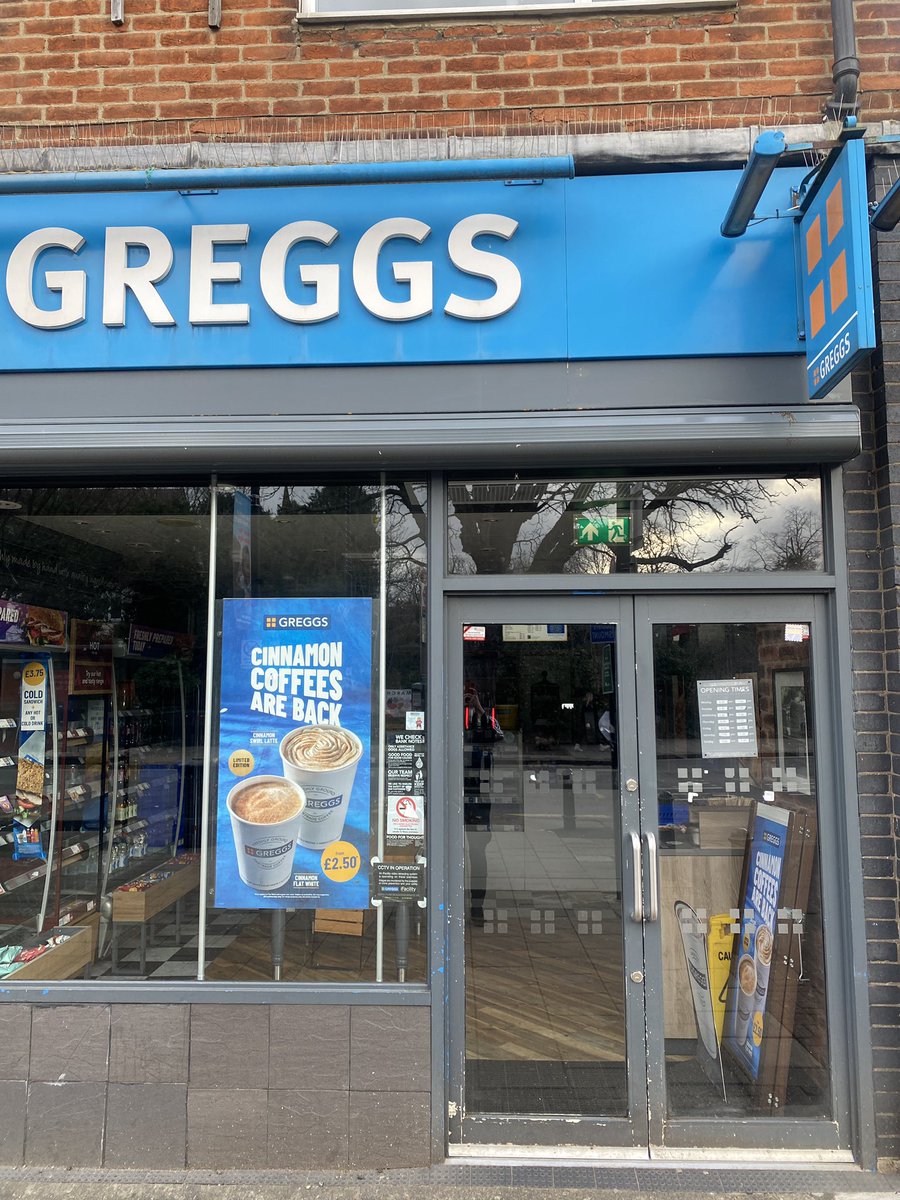 ActorArronBlake's tweet photo. @GreggsOfficial your Wanstead branch is the most inconsistent with closing early or not even opening at all due to lack of staff and other excuses. It’s become a frequent occurrence, no explanation on the door today on a Saturday. Not great for business. https://t.co/XwMTim1pTO