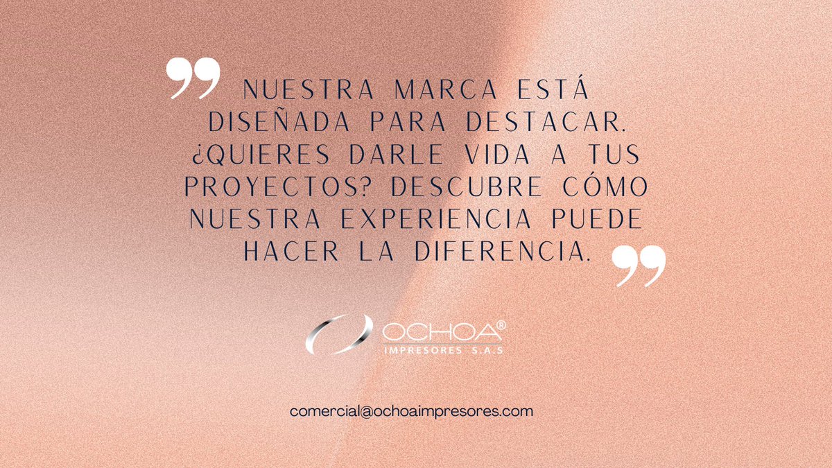 ¿Listo para hacer una impresión duradera? Ochoa Impresores, donde cada impresión cuenta una historia única. 📚✨ #MarcaTuDiferencia #ImpactoVisual
ochoaimpresores.com