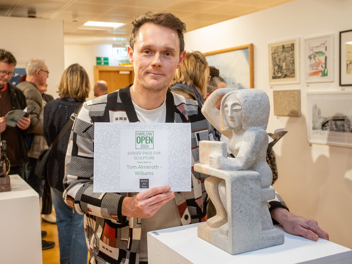 Judges Prize for Sculpture went to Tom Almeroth-Williams.

‘Work’ made from clipsham stone is available to see at the Gibberd Gallery until 16 March, Monday - Saturday, 11am-4pm. Free admission.

<a href="/yourharlow/">Your Harlow</a> #harlow #sculpture #harlowopen24 <a href="/HarlowCouncil/">Harlow Council</a>
