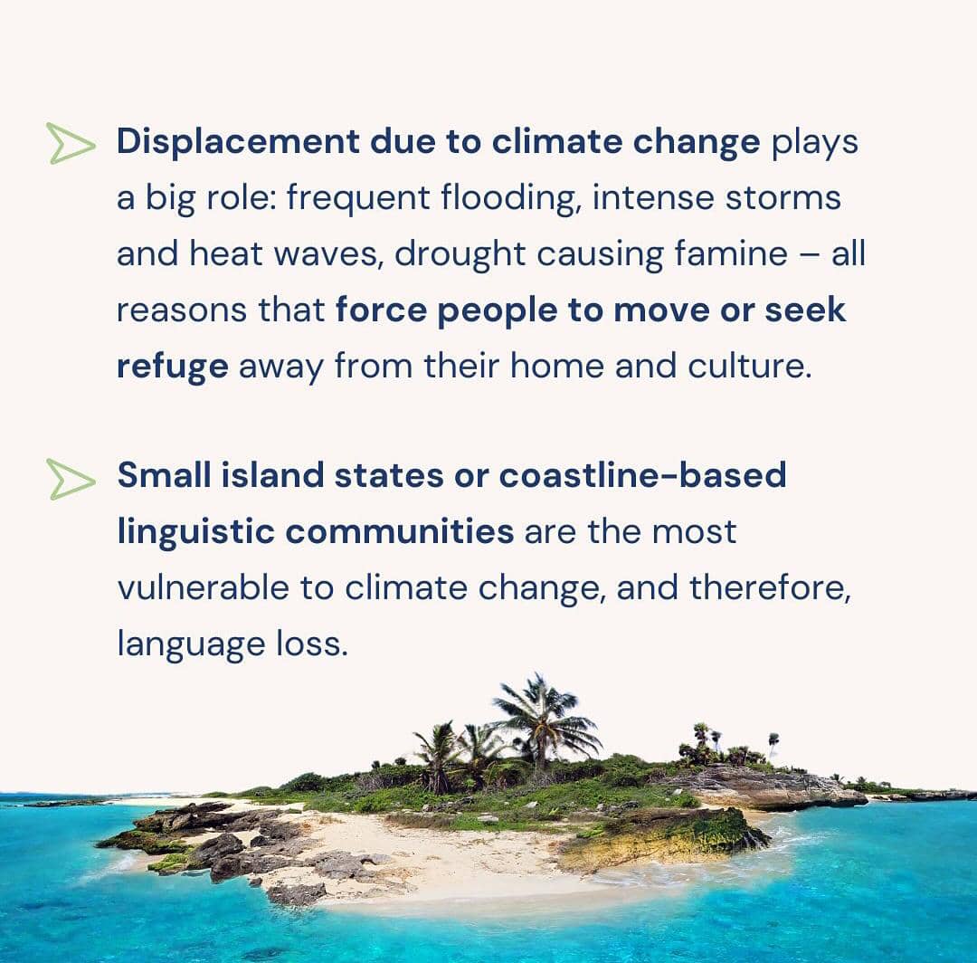 careboutclimate's tweet photo. Have you witnessed #languageloss in the face of the #ClimateCrisis, around your community? Let us know in the comments 👇 https://t.co/nJ83sBE1UR