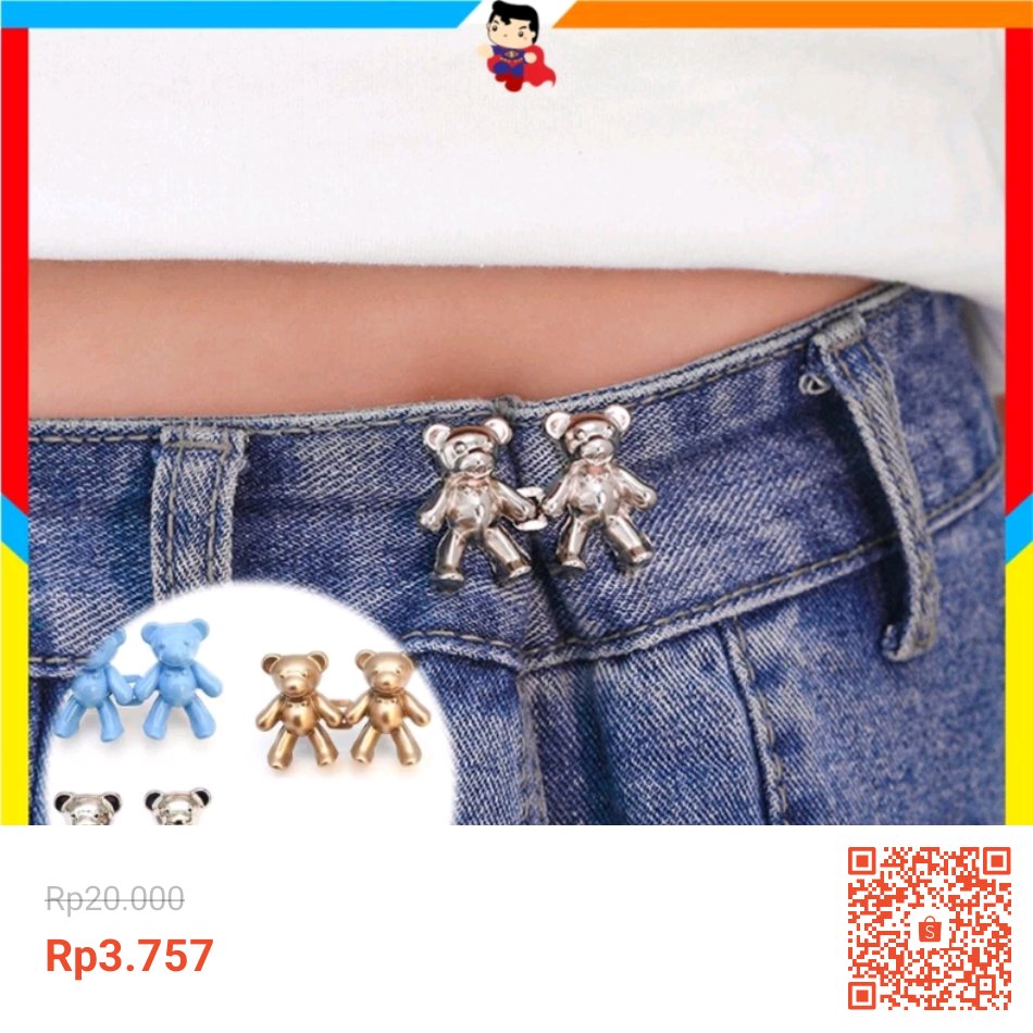 Bongkar2 kerdus, nemu baju jaman baheula yg jadi cukup lagi tuh berasa nemu harta karun. Celana/rok yg longgar gak perlu divermak, cukup pake pin beruang ini. Praktis, tanpa dijahit. Dicoblos langsung jadi. Murah, sepasang Rp3.757 di Shopee. shope.ee/6KgG1klZbx?sha… #ShopeeID
