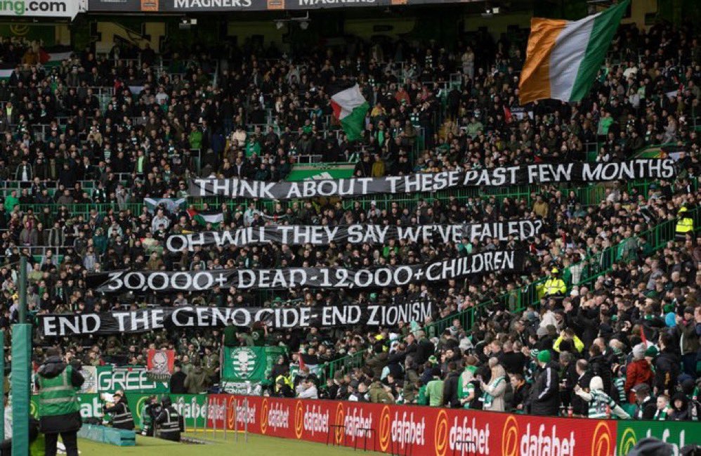Celtic fans banners today

<a href="/CelticFC/">Celtic Football Club</a>