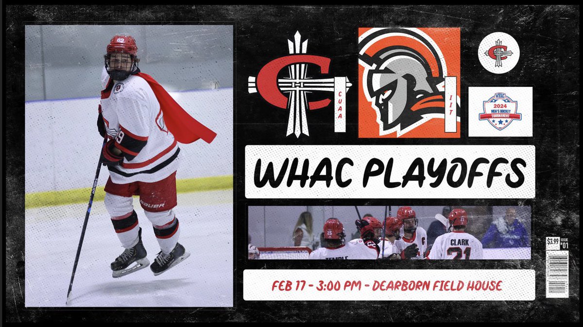 CUAA_MHockey's tweet photo. WHAC PLAYOFFS:
The Cardinals buzz over to Dearborn to battle the #1 Seed Warriors.

D1 Stream: https://t.co/l0OlWYD43p

#allin #cardinalsriseabove #becauseof https://t.co/S1WQ4PBQeZ