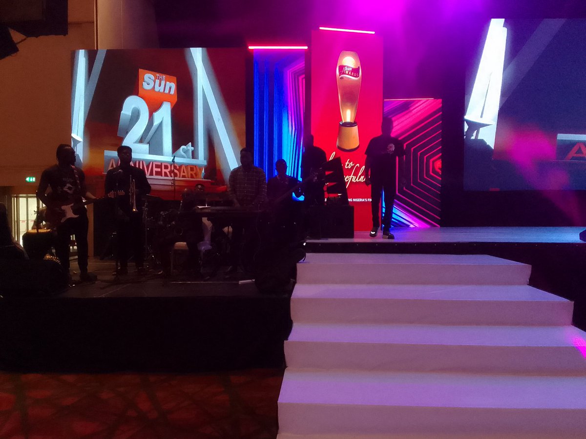 thesunnigeria's tweet photo. Band practice at Eko Convention Center ahead of the 21st Sun Awards ceremony. Live tonight at 6.
#TheSunAwards
#TheSunAwards2023
#SunAwards
#SunAwards2023 https://t.co/wGWZpvr9w8