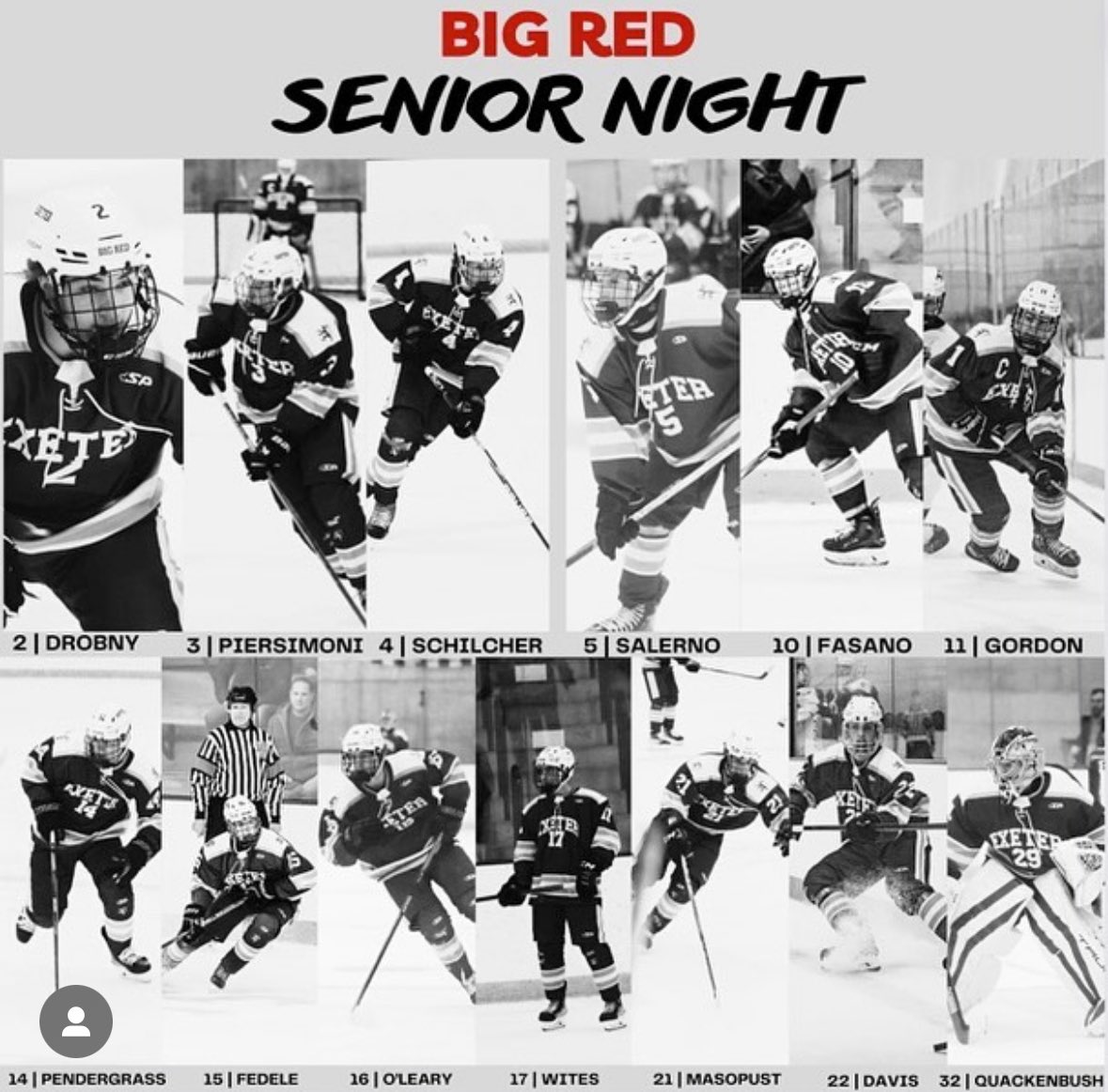 Senior Night
We recognize the great members of the senior class tonight in our final home game of the season 
5pm puck drop vs Deerfield
⁦<a href="/ExonianSports/">Exeter Athletics</a>⁩