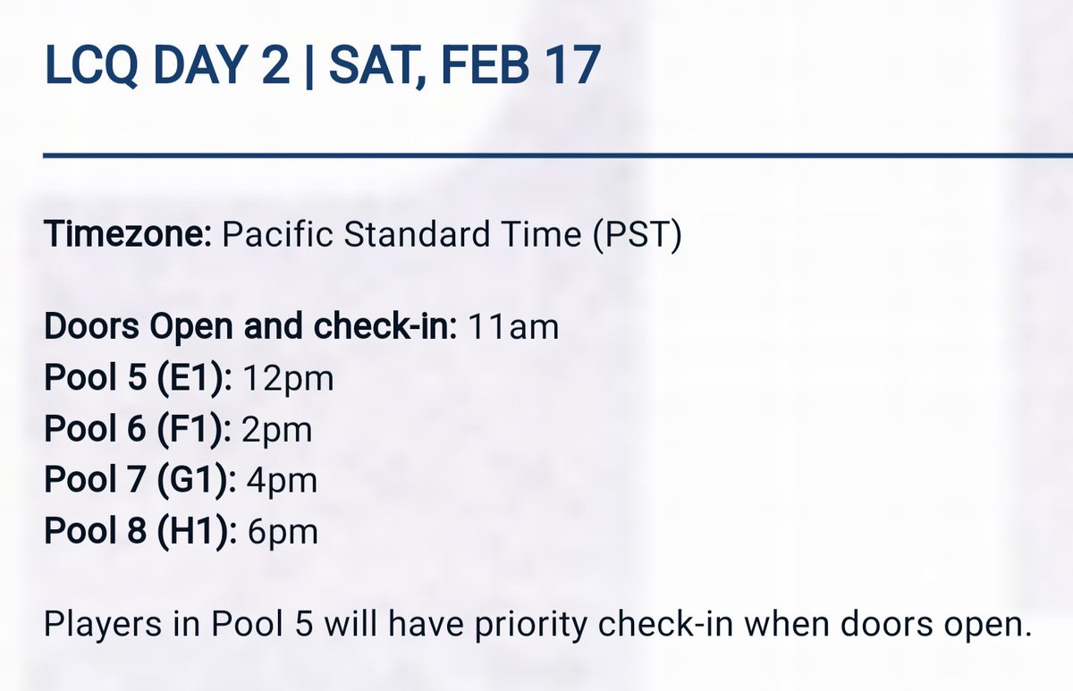 Good morning #FGC & #CapcomCup LCQ competitors. A reminder that today is Day 2 of the tournament where Pool E1, F1, G1, and H1 will compete to determine the remaining players for the LCQ Top 16 happening on Sun, Feb 18. All the info you need is at start.gg/capcomcupx-lcq