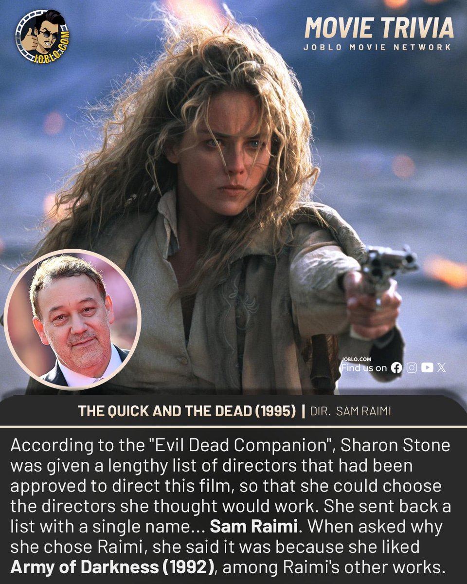 joblocom's tweet image. Movie Trivia: The Quick and the Dead (1995)

 🎥 #JoBloMovies #movietrivia #TheQuickandtheDead #SharonStone