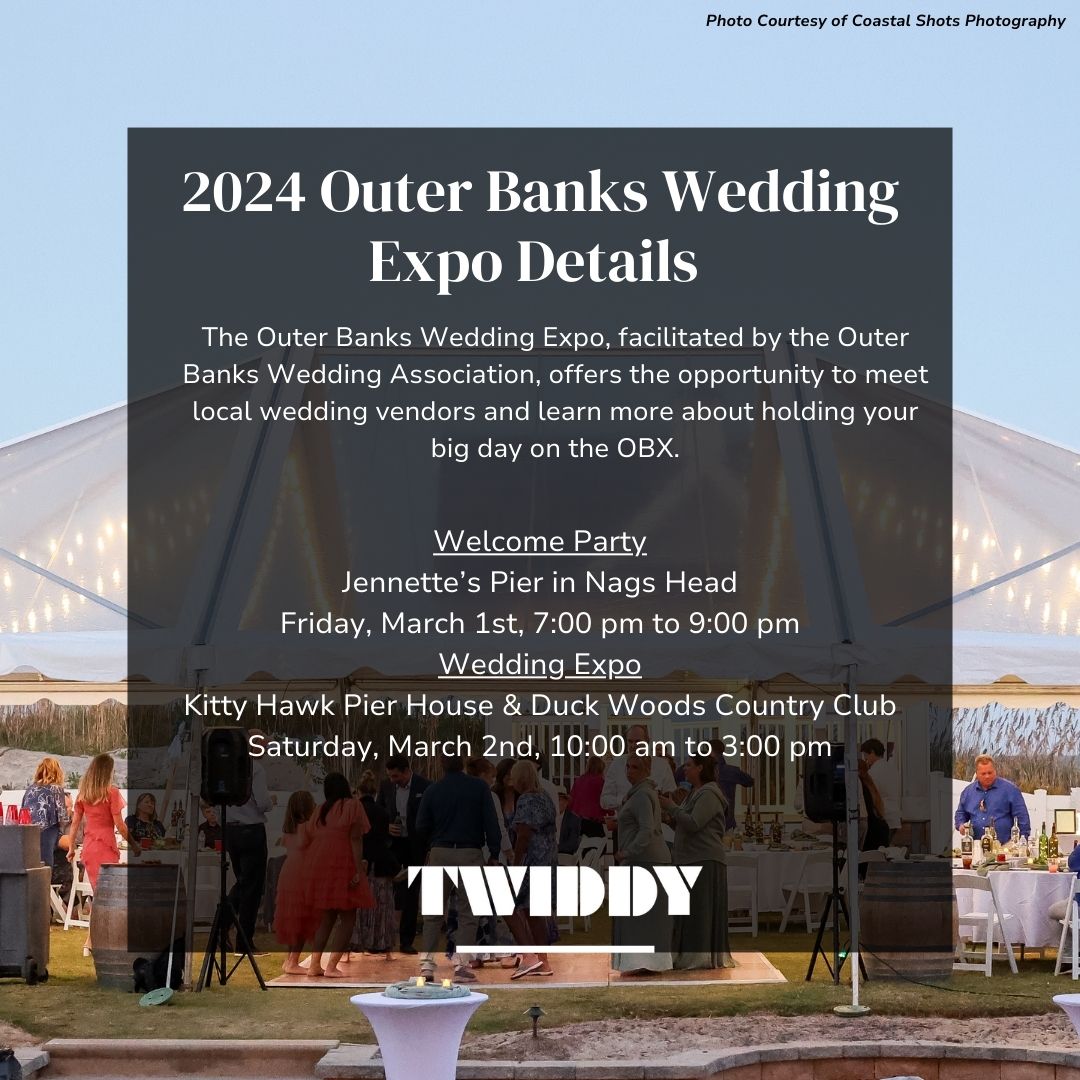 Twiddy &amp; Company is excited to welcome you to the 2024 OBXWA Wedding Expo! 💍

Check it out on our blog  👉 twiddy.com/Wa9g6 

#twiddyobx #twiddy #obx #obxweddings