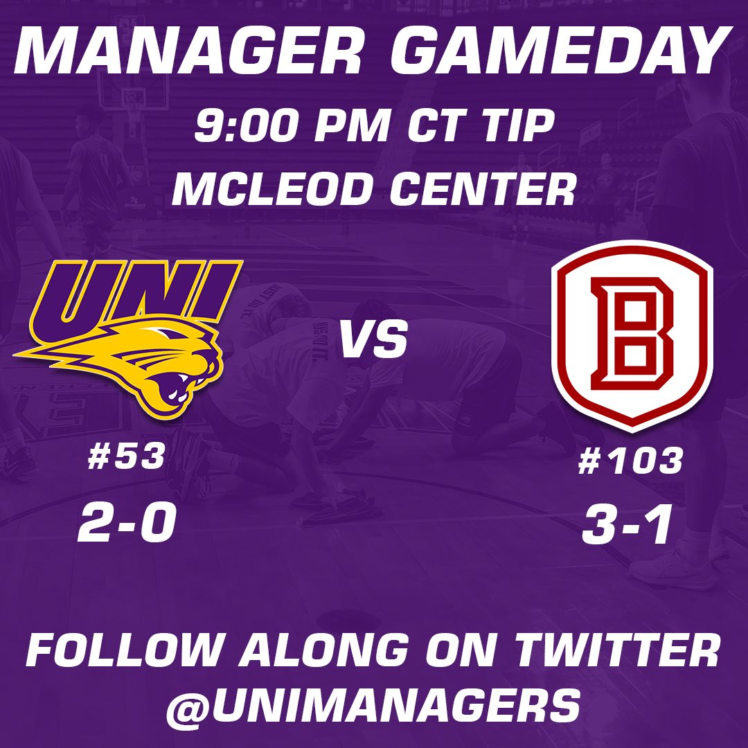𝐌𝐀𝐍𝐀𝐆𝐄𝐑 𝐆𝐀𝐌𝐄𝐃𝐀𝐘! 🆚: @BradleyManagers ⏰: 9pm tip 📍: Mcleod Center #Family #Grinders
