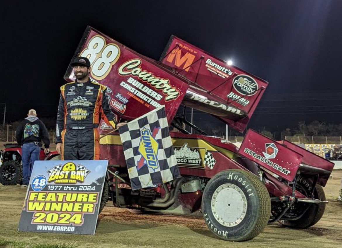RaceMaxims's tweet image. Congratulations @AustinMcCarl88 on your 360 Sprint Car Win @eastbayracepark #racemaximswinner #repeatwinner
