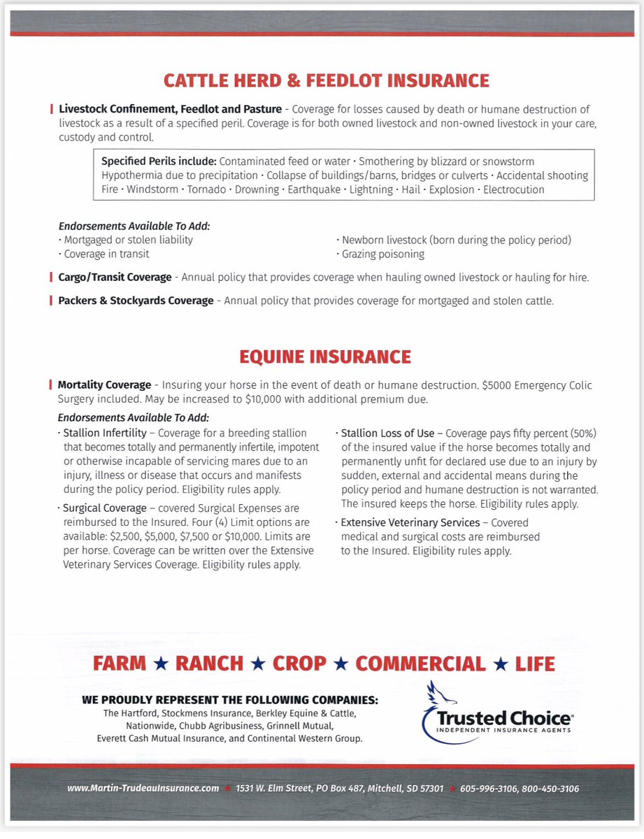 ColtonTobin's tweet image. On my way to another sale today just thought I would share the options we have to insure your Bull purchases this spring. DM me with any questions or if you would like to talk about other insurance products we have to offer.