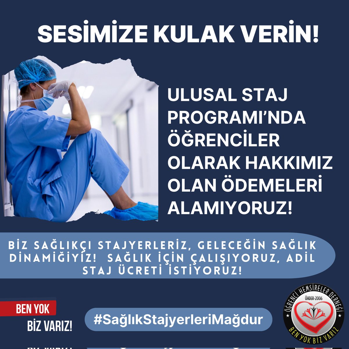 Sesimize Kulak Verin!

Ulusal Stan Programı'nda Öğrenciler Olarak Hakkımız Olan Ödemeleri Alamıyoruz...

#SağlıkStajyerleriMağdur