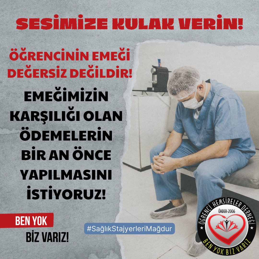 Sesimize kulak verin!

Emeğimizin karşılığı olan ödemelerin bir an önce yapılmasını istiyoruz!

#SağlıkStajyerleriMağdur