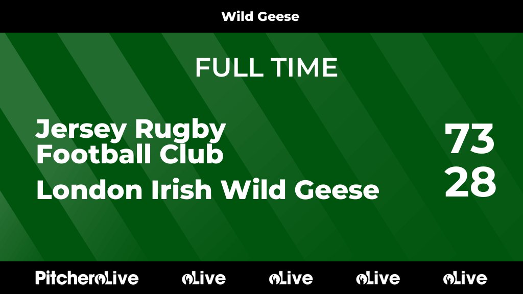 FULL TIME: Jersey Rugby Football Club 73 - 28 London Irish Wild Geese
#JERLON #Pitchero
liarfc.co.uk/teams/208496/m…