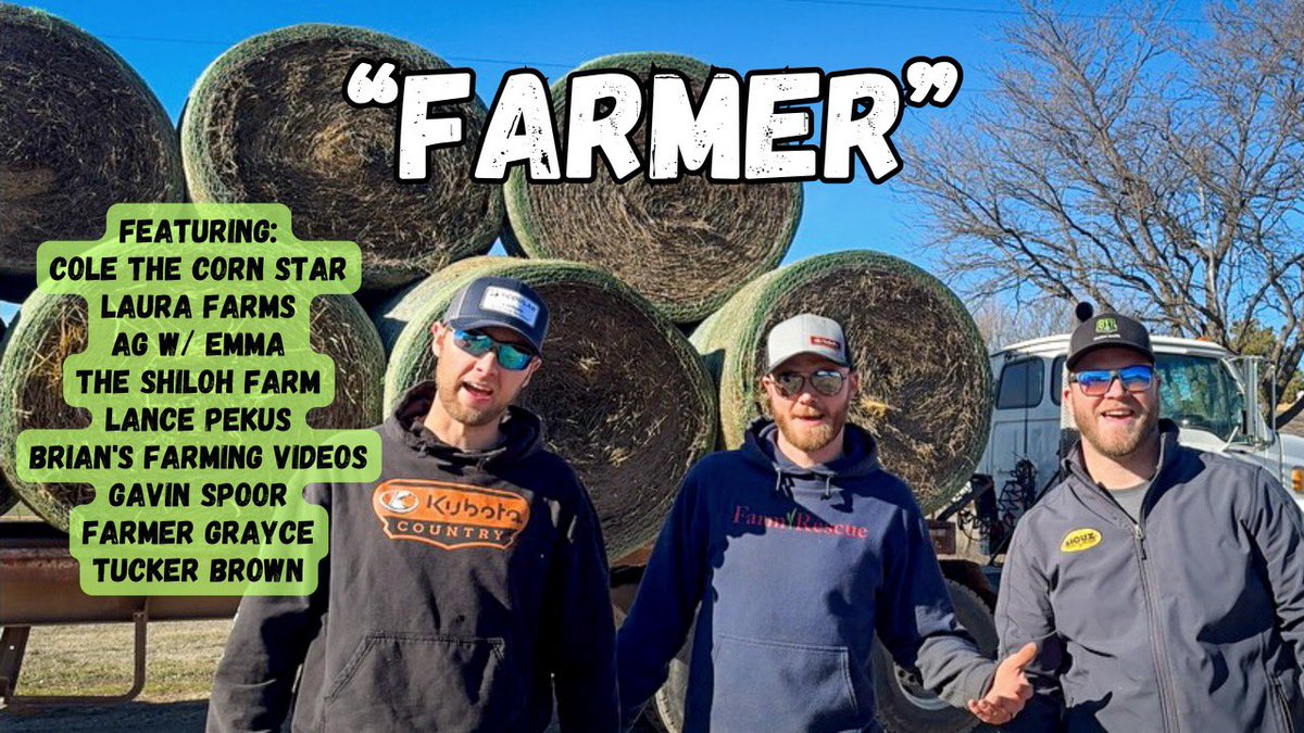 'Farmer' a parody of 'All Star' by Smash Mouth. Featuring @laurafarms_ @agwithemma @lancepekus @BriansVideos @gavin_spoor @thefarmergrayce @Tuckerbrownrab @FrankWaughKAKE youtu.be/Hun9oQ-qSgI?si…