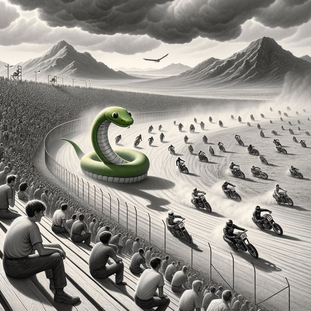 SpearsonWa83643's tweet photo. Command line wit dances,
Bash shell wrangles the wild code,
Riders corralled in.
#BashShellBanter #MotorcycleMayhem #AiArt #PythonHaiku https://t.co/utpoWa2dGe