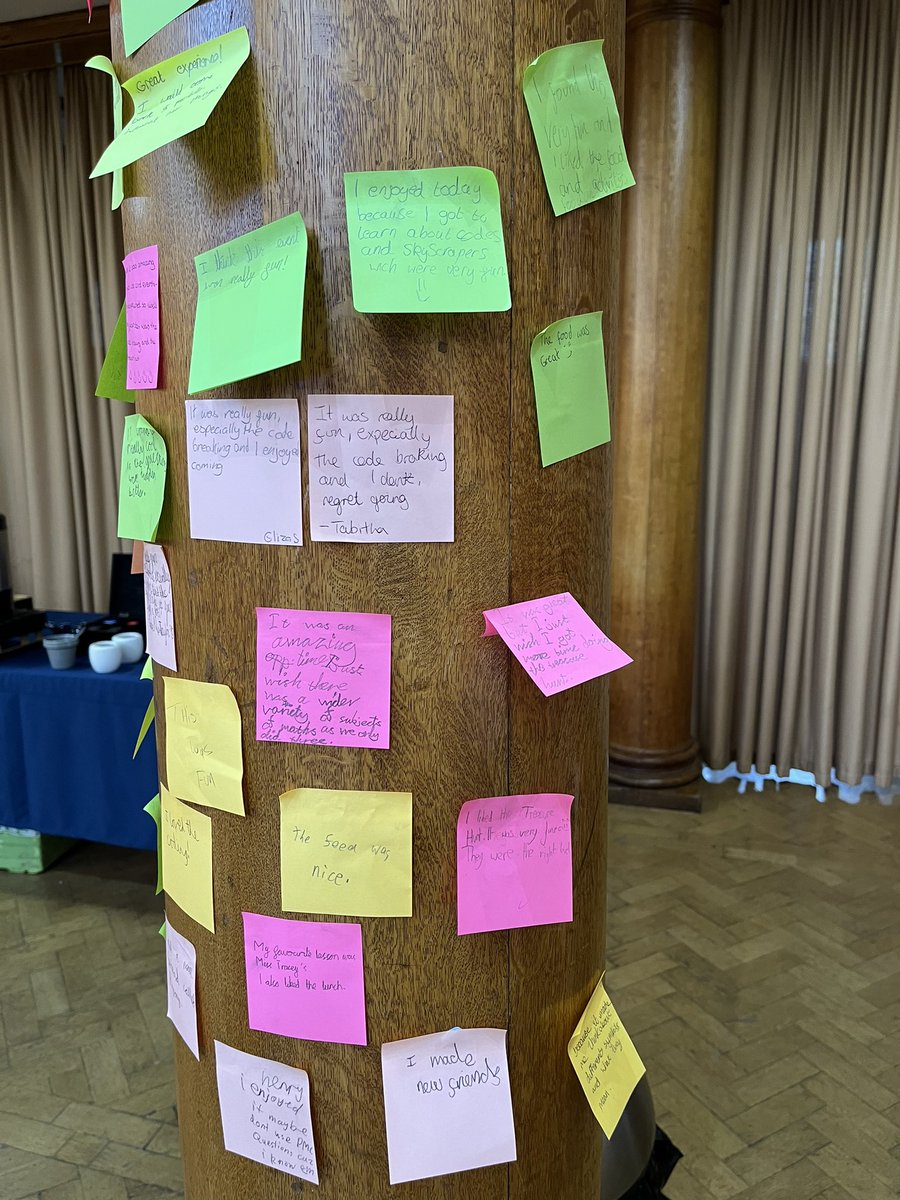 The Mathematical Enrichment Conference won great reviews from pupils on the post-it note pillar. Great seminars delivered by teachers from <a href="/LaxtonJunior/">Laxton Junior School</a> <a href="/Pwsnews/">PrinceWilliamSchool</a> and @oundleschool for the 11 schools in attendance