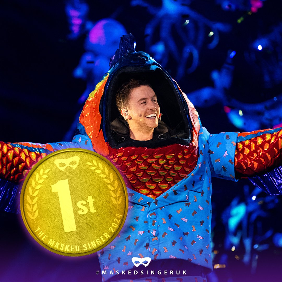 🎉🎤🏆 BIG FINS UP for the WINNER of the #MaskedSingerUK 2024 - our FIN-tastic CHAMPION #PIRANHA aka @itsDannyJones! 🎶🌟 👑