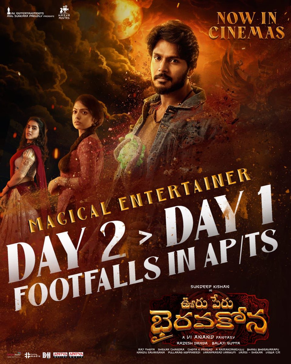 RajaCinemaskdp's tweet photo. #OoruPeruBhairavaKona 2nd Day  2nd Show House Full for us. Remaining shows are almost 70% - 80% occupancy . @RajaCinemaskdp
@sundeepkishan @Dir_Vi_Anand @AnilSunkara1 @RajeshDanda @SNarasimhaPras2 https://t.co/H9UZSbTi6i