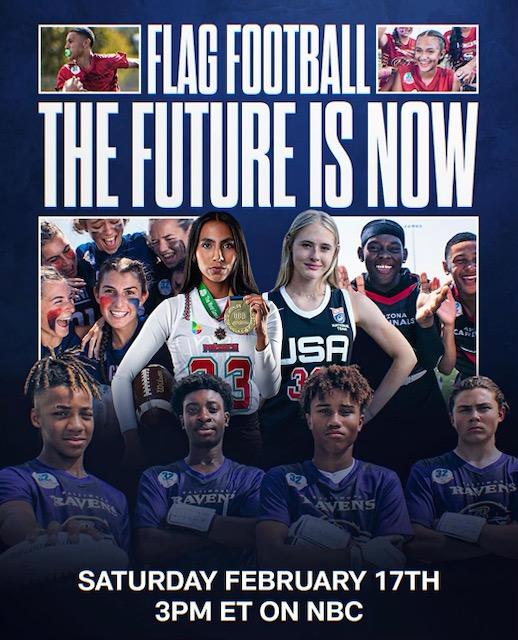 Kaileigh Patterson, cousin of current Falcon, Jordan Cummings will be featured on NBC Flag Football Special today at 3pm!! Football is for family! #RockFight #FastPhysicalFearless