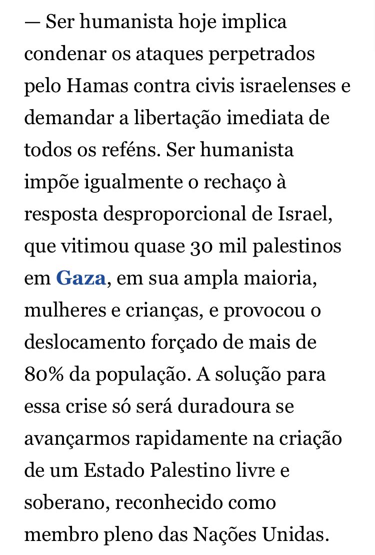 Você pode até discordar, mas aí já não seria uma posição humanista 👇