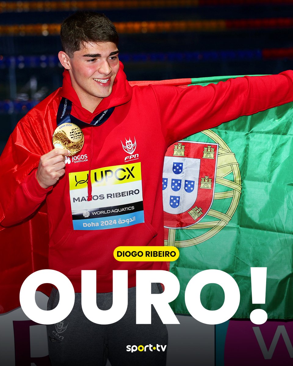 Diogo Ribeiro repete o 🥇 

O português é o campeão mundial de 100 metros mariposa 👏

#sporttvportugal #DiogoRibeiro