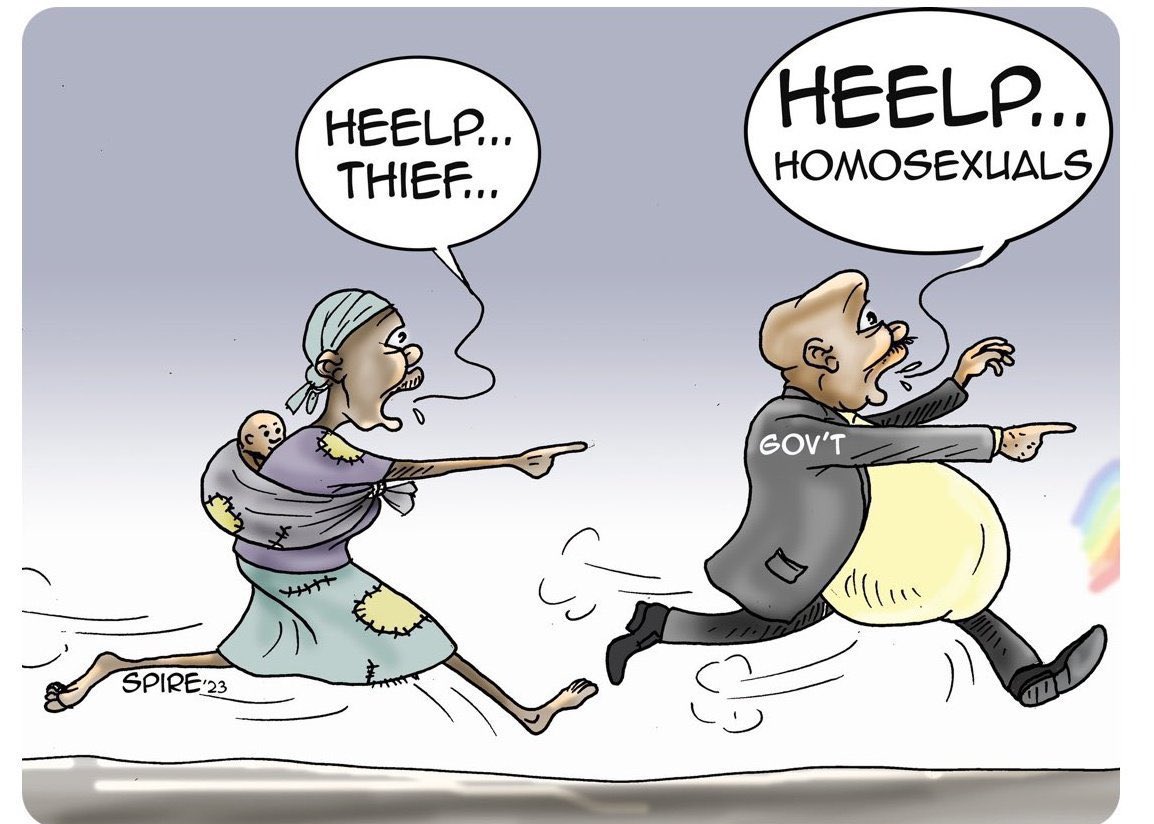 RevJide's tweet image. Governments that criminalize homosexuality often utilize such laws as a distraction from their own corruption and deceit within governing institutions. 

By scapegoating marginalized groups, such as the LGBTQ+ community, these governments attempt to redirect attention away from…