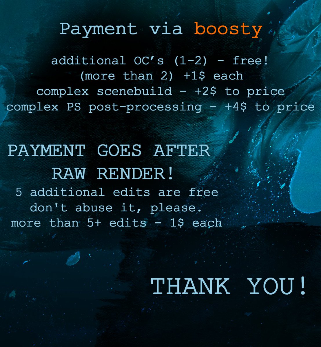 Comis0laire's tweet image. fellas, does anyone wanna commission from me?
I would be really happy if you did :')
I'm going to open cheap c0mms cuz I'm really low on money...

RT's AND LIKES ARE APPRECIATED!!💙💙💙💙
#SFM #SourceFilmmaker #commissionopen #splatoon #splatoon3