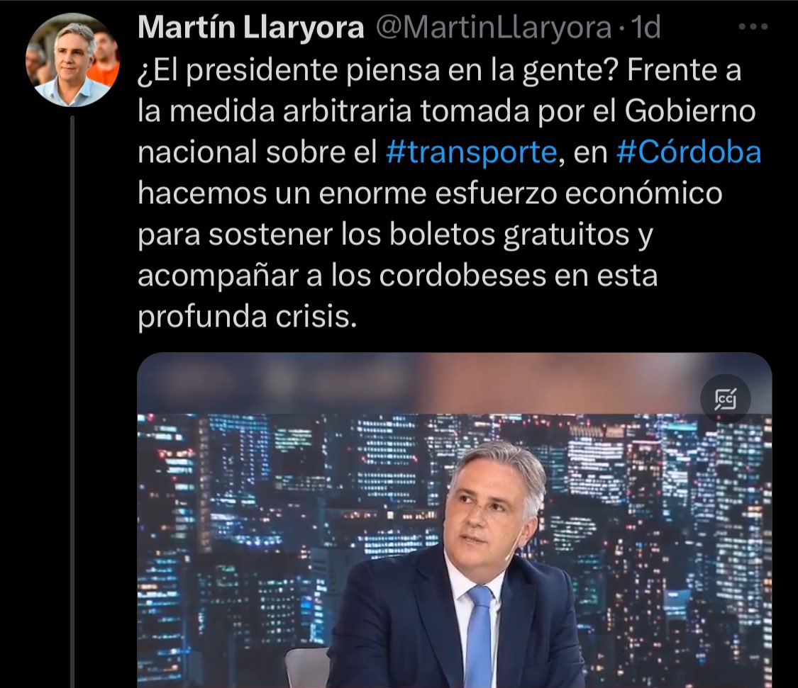 ElTrumpista's tweet photo. Llaryora es un MENTIROSO.

Quiere hacerte creer que el aumento que impuso es a causa del cese del subsidio del gobierno nacional.

¿La realidad? Solo el 10% del costo del boleto era subsidiado por nación.

Ósea sin el subsidio debió aumentar un 10%, pero Llaryora aumentó un 106% https://t.co/hcDKt6FIgS