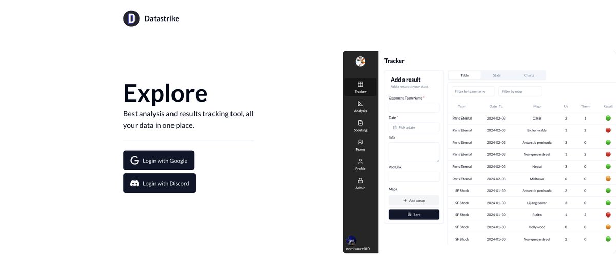 🚀 DATASTRIKE 🚀 Very excited to share with you our brand-new Overwatch tool. With Datastrike, you can easily track your results, analyze your data, and much more. ☺️ The tool is 100% free ❤️'s appreciated