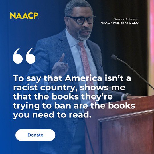 NAACP's tweet photo. Read more. Talk less. Donate now, and support the NAACP in protecting our history, our books and our democracy. https://t.co/Tk9tHZDsfA #BlackHistoryMonth #ForCultureForCommunity https://t.co/8PvExVpjWC