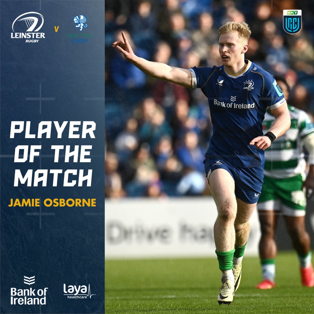 leinsterrugby's tweet photo. ๐
Today's #BKTURC Player of the Match...
Jamie Osborne ๐ช
#LEIvBEN #FromTheGroundUp https://t.co/wNecadpkEa