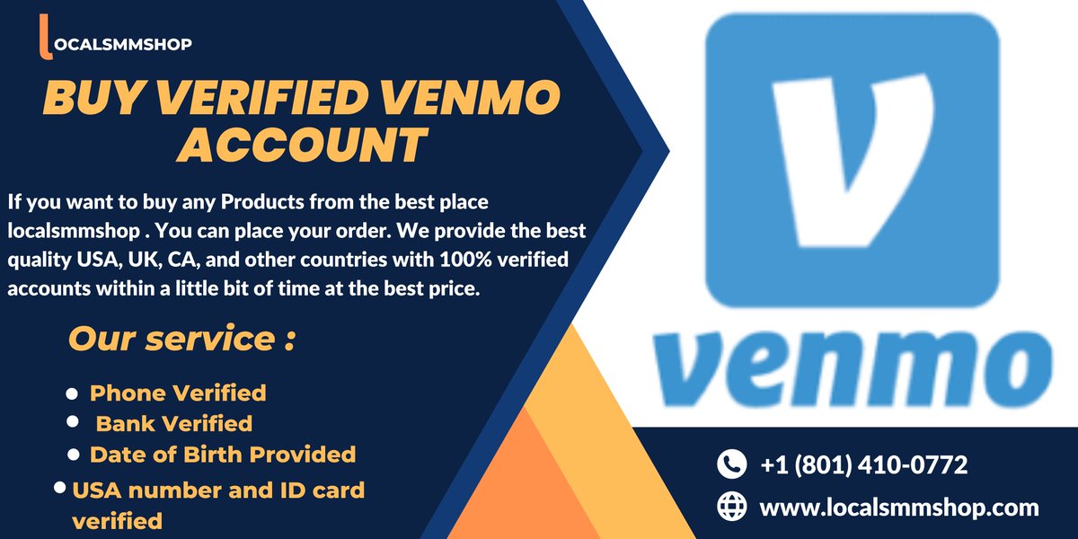 Buy Verified Venmo Account

Skype: LocalSMMShop
Telegram: <a href="/localsmmshop/">Jennifer Avalos</a>
WhatsApp: +1 (801) 410-0772

localsmmshop.com/product/buy-ve…

#Venmo $KAS #Epstein #UFC298 #cryptomarket #PiNetwork #Melo #Russia #Bonk #gemini, #capricorn, #libra, #aries, #scorpio, #virgo