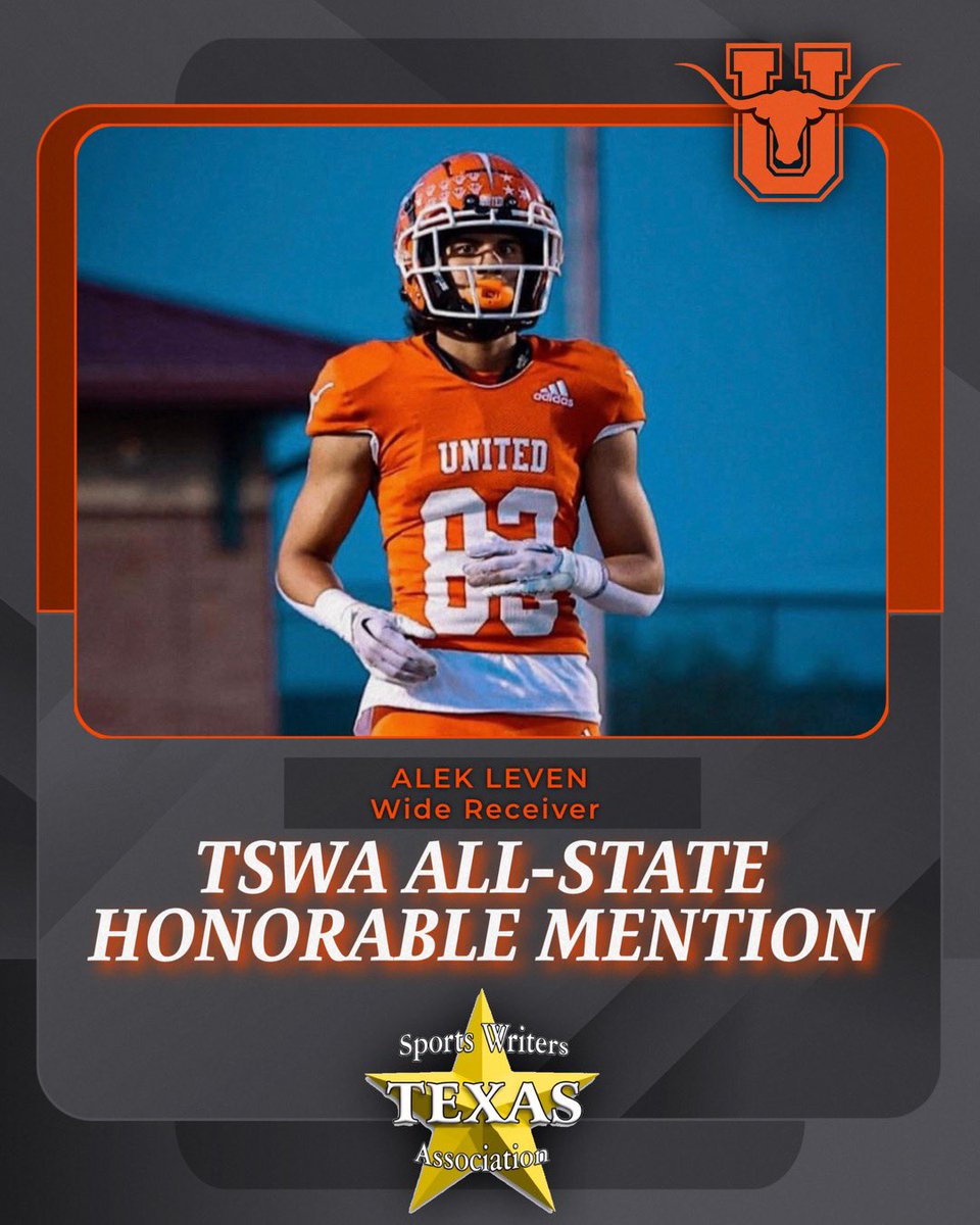 UHSLonghornsFB🏈 (@uhslonghornsfb) on Twitter photo Congratulations to our 5 Longhorns that were selected to the 2023 6A Texas Sports Writers Association All-State Team!!
<a href="/alekleven/">Alek Leven</a>
(4 of 5)
Hook ‘em!! 🤘
#uhsallin
#uhsearntherighttowin Congratulations to our 5 Longhorns that were selected to the 2023 6A Texas Sports Writers Association All-State Team!!
<a href="/alekleven/">Alek Leven</a>
(4 of 5)
Hook ‘em!! 🤘
#uhsallin
#uhsearntherighttowin
