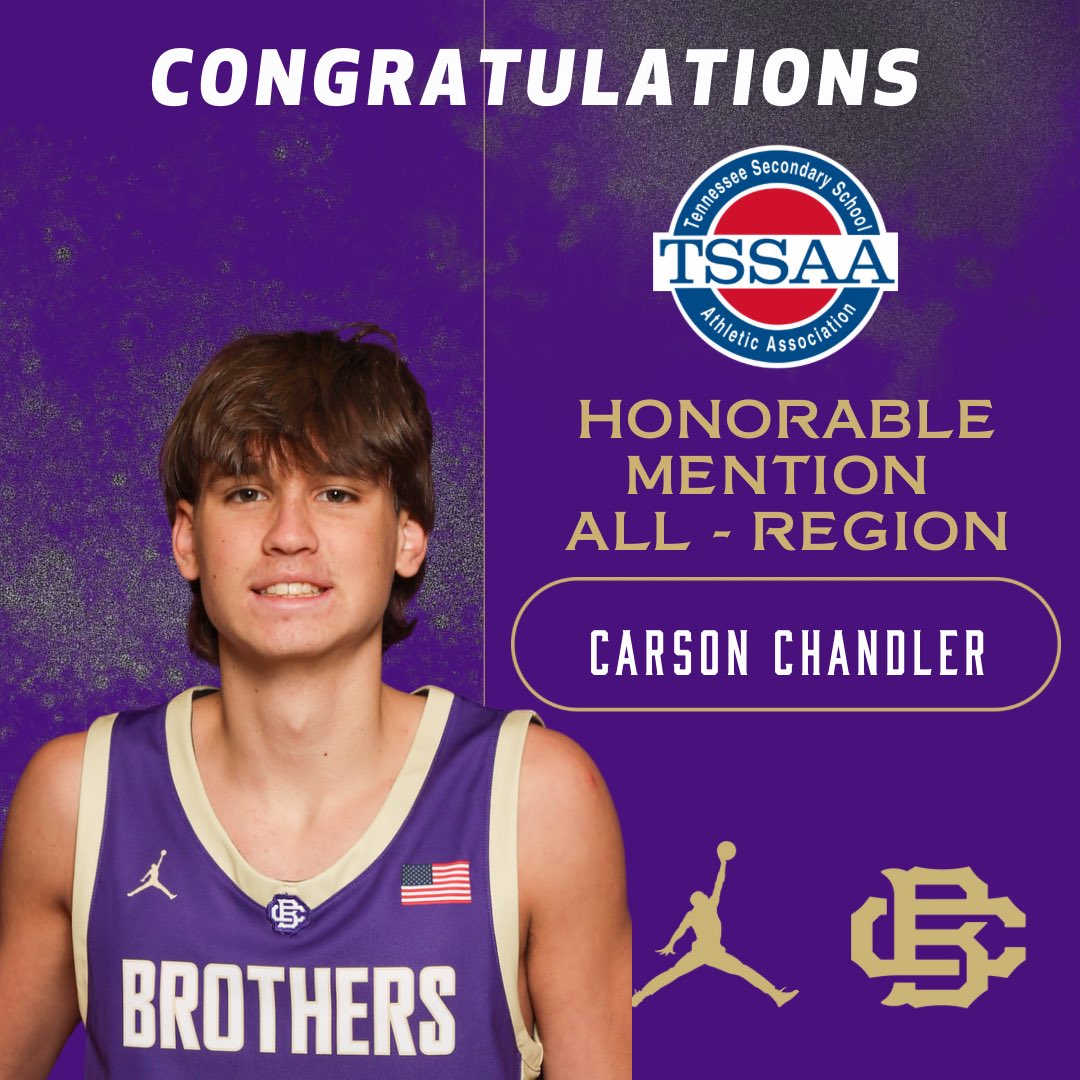 Congratulations to Keeper Jackson, Ashton Hudson &amp; BJ Brown for being named All-Region and to Carson Chandler for being named Honorable Mention All-Region! #GoBrothers