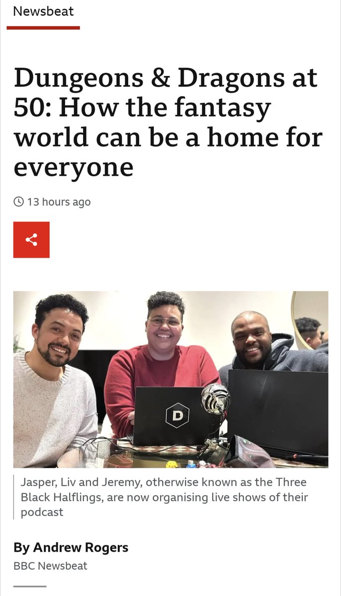 We had a lovely inteview with <a href="/BBCR1/">BBC Radio 1</a> about how D&amp;D is for everyone! If you want to get into D&amp;D and RPGs, we're ready to welcome you! bbc.co.uk/news/newsbeat-…