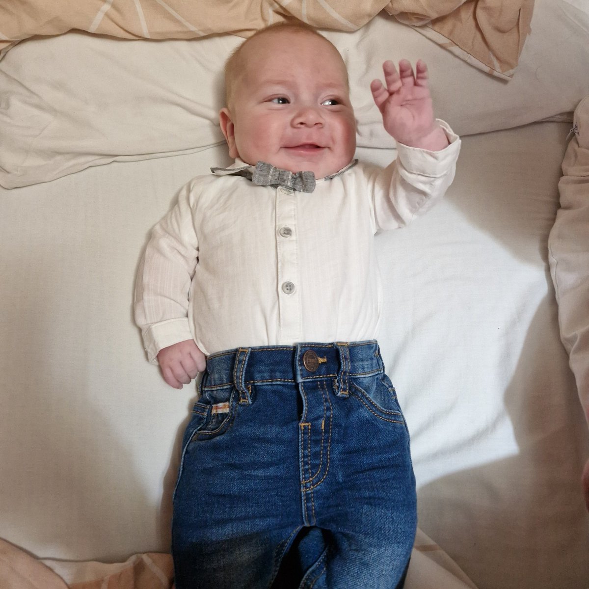 12 weeks old and already doing the <a href="/alanshearer/">Alan Shearer</a> celebration 🖐⚽️⚫️⚪️<a href="/NUFC/">Newcastle United</a>  #NUFC #SHEARER