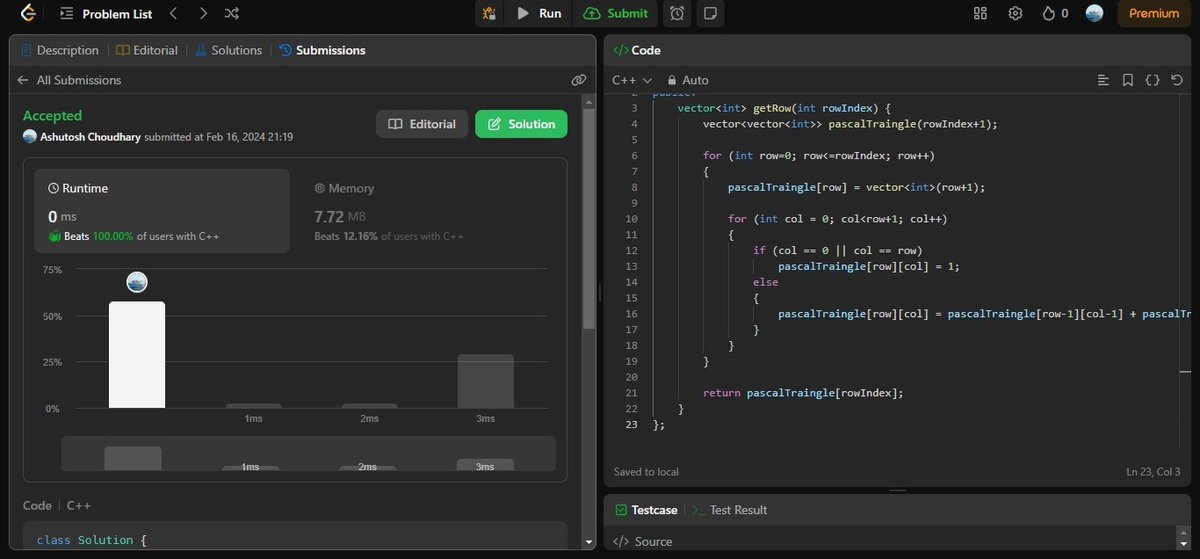 AshuJatt6's tweet image. #75daysofcodechallenge   
-Day 58/75
LeetCode Problem Name:
1. Populating Next Right pointer in Each Node.
2. Pascal' s Triangle.
3. Pascal' s Triangle ll.
4. Best Time to Buy and sell Stock ll.
hobi
