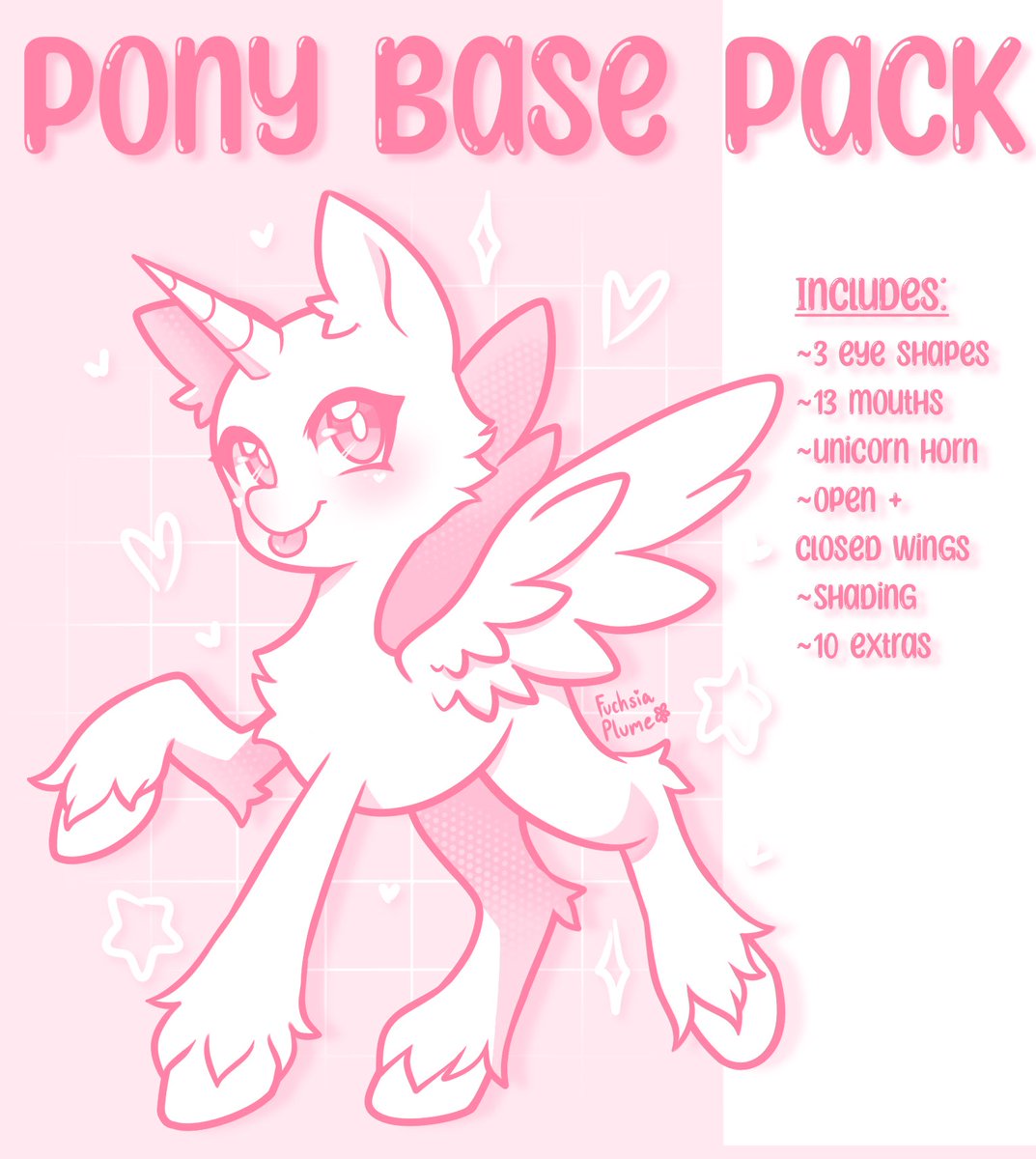 Just wanted to quickly mention that I have an MLP base pack! (P2U)  available on my Etsy! https://t.co/mVhENgXm3v, image size:1073x1200
