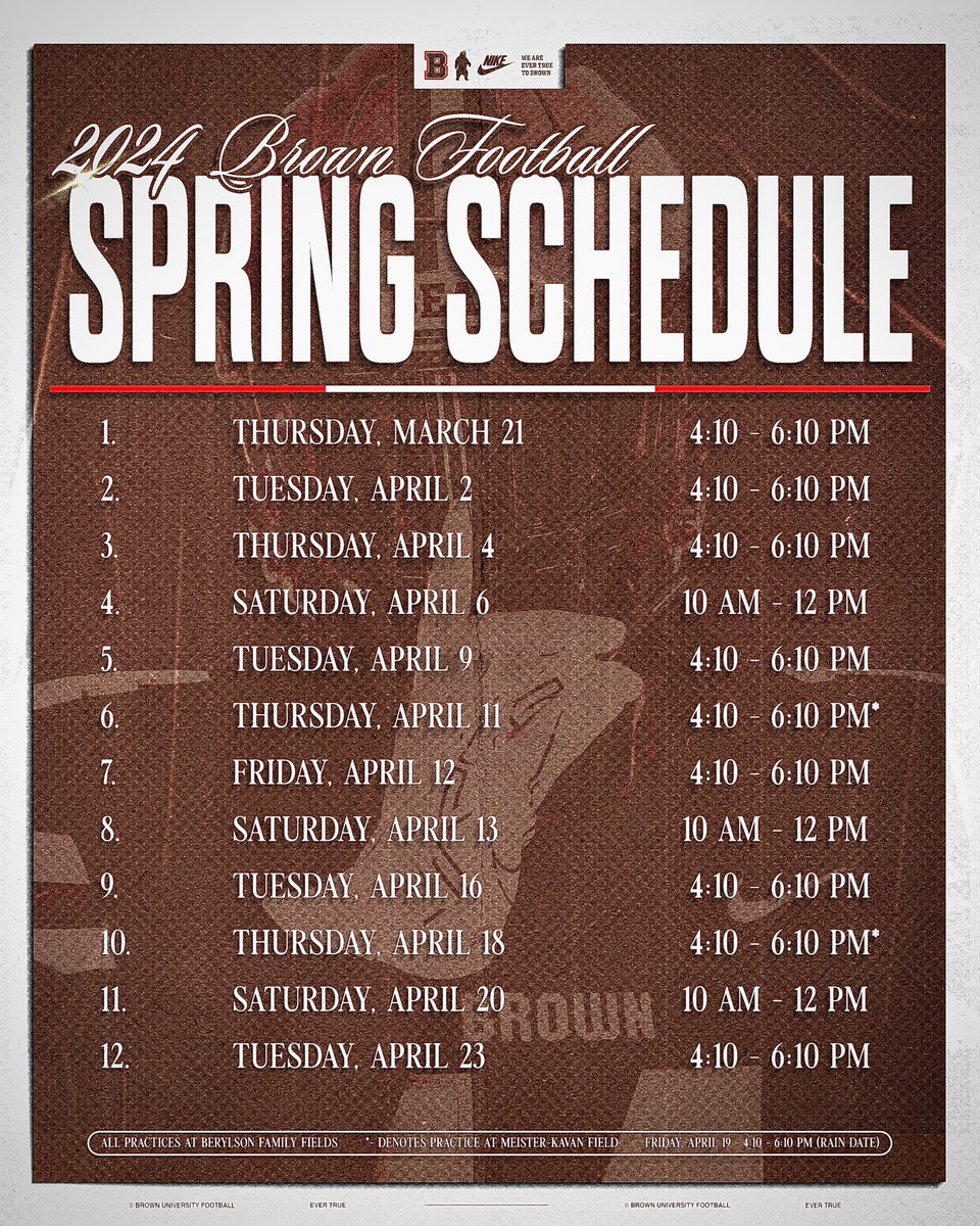 We’re baaaaaaaack! Spring practice dates set. See you soon 😎 #EverTrue