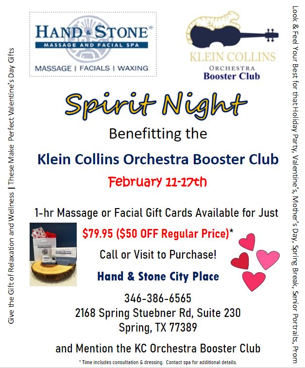 Don't forget! It's not too late to save on gifts for you or someone special. Today is the last day of Spirit Night sales!  Remember to mention *KC Orchestra Booster Club* with your purchase!