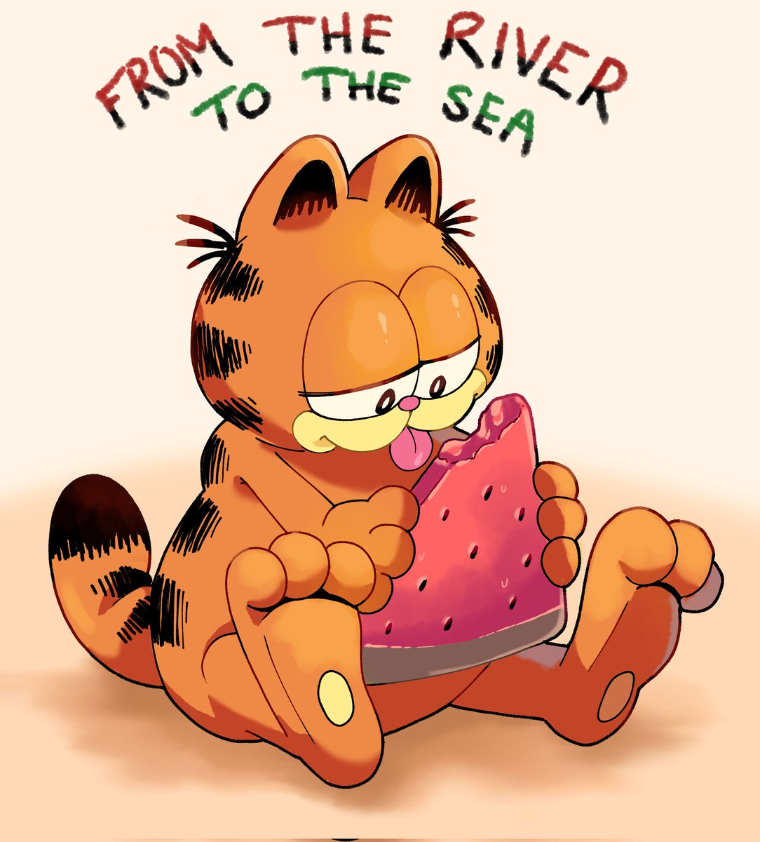 With love from Garfield 🐱🍉 #FreePalestine