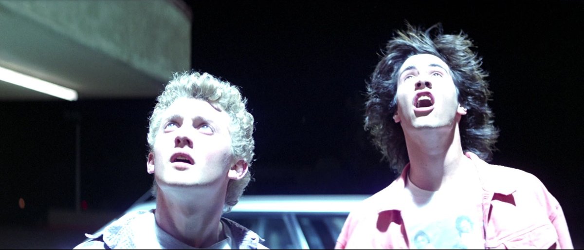 aresluoga's tweet photo. 35 years ago today, the sci-fi comedy film, #BillAndTedsExcellentAdventure, directed by #StephenHerek, written by #ChrisMatheson & #EdSolomon, and starring #KeanuReeves, #AlexWinter, and #GeorgeCarlin, opened to positive reviews and strong box office numbers in US cinemas. https://t.co/6zS3N8Bb5S