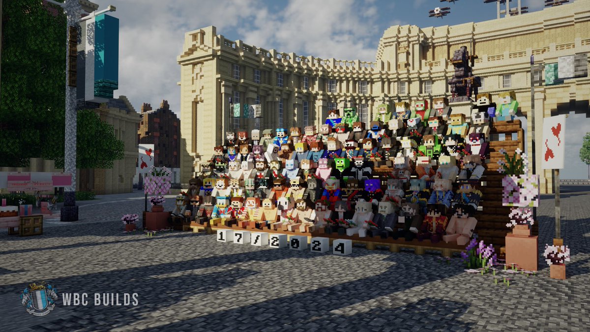 BuildsWbc's tweet photo. Our server’s February 2024 Open House group picture was a massive success!! Had 100/100 people logged onto the server when this image was taken! 

Thanks for all those who joined, see you at the next open house group photo at Easter! https://t.co/FH39Pt34qs