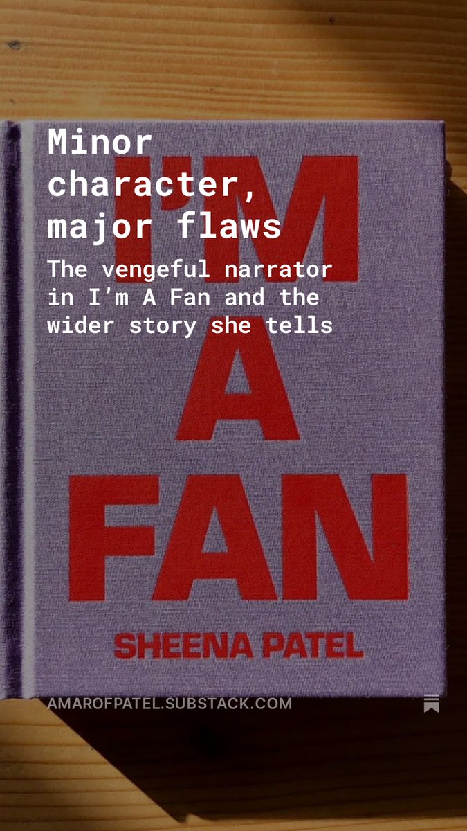 #Substack 📩 The vengeful narrator in @Sheena_Patel_'s #ImaFan and the wider story she tells. #MrandMrsSmith + #TheAmericans – can spies be together? + @Mr_Bingo's gap year revelations + @ameliargh on lost pet posters + #BarbaraKruger raising doubt open.substack.com/pub/amarofpate…