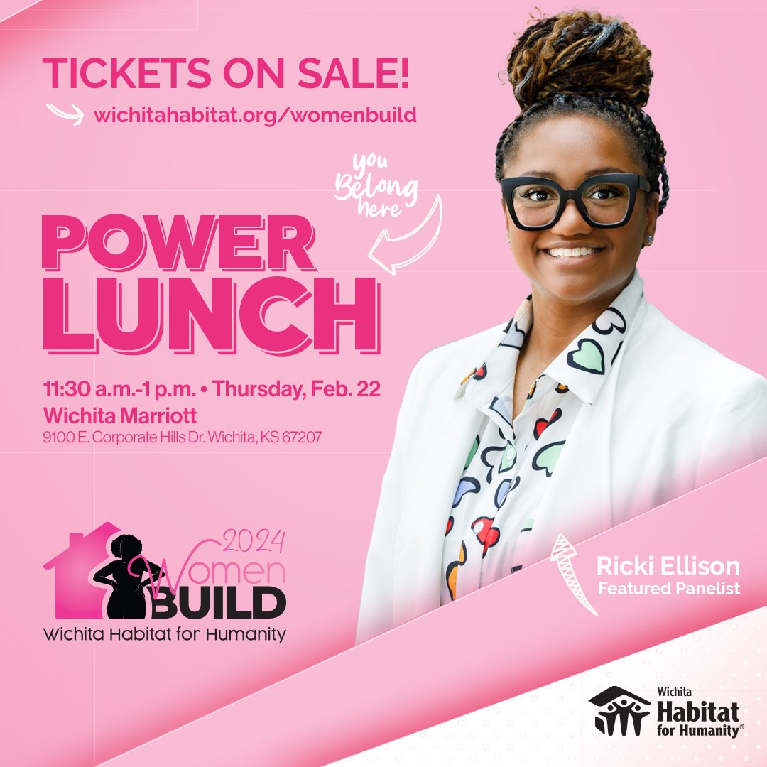 Tickets are still on sale for our Women Build 2024 Power Lunch, happening on Feb. 22! Hear from inspiring panelists and make an impact in your community.

➡️ wichitahabitat.org/womenbuild