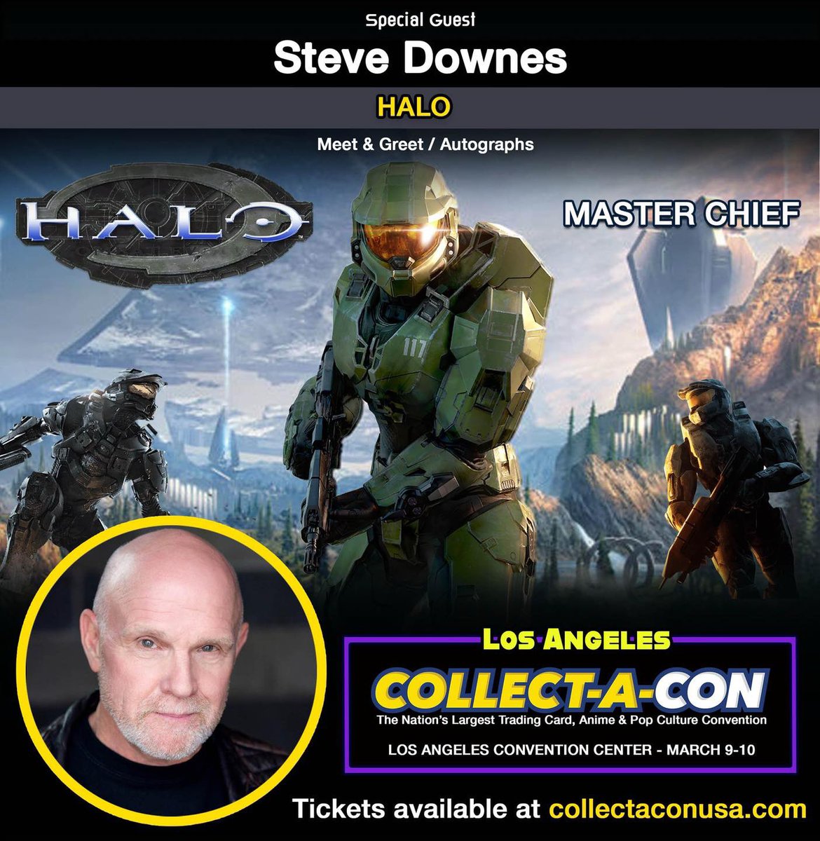 SteveDownes117's tweet image. California, here I come! Join me, March 9-10, in Los Angeles at Collect-A-Con at the Los Angeles Convention Center! I’ll be there both days so come on out and let’s have some fun! 

#finishthefight #HaloInfinite #spartan117 #warthog #stevedownes #masterchief #unsc #xbox #haloxbox